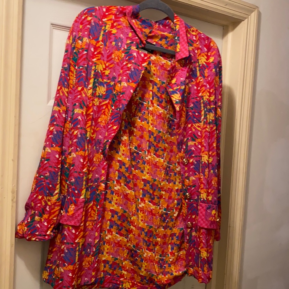 Carole Little pink patterned blazer